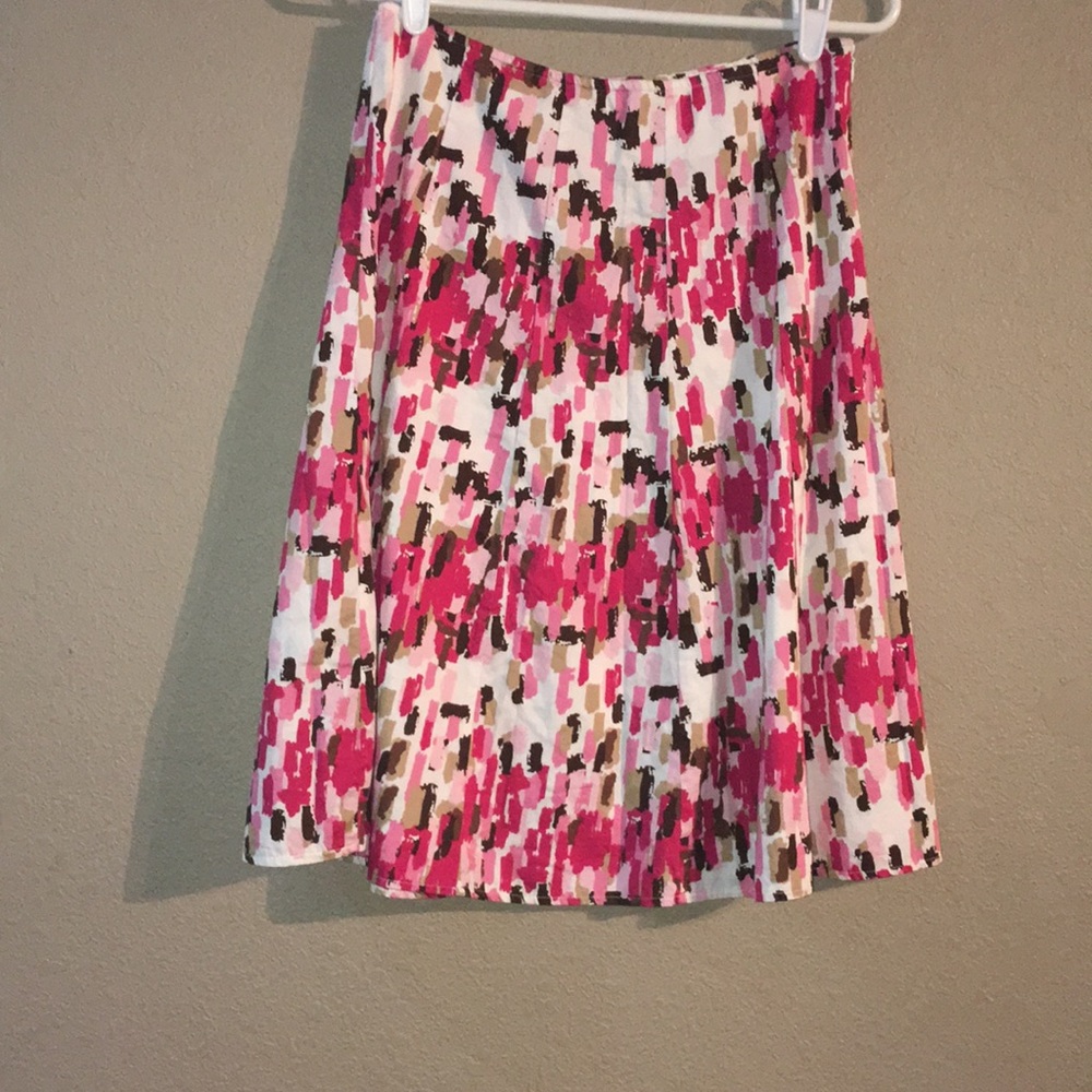 Pink White Brown Petite Kim Rogers Size PM Skirt